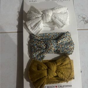 Floral and Solid Bow Headband Set for Kids